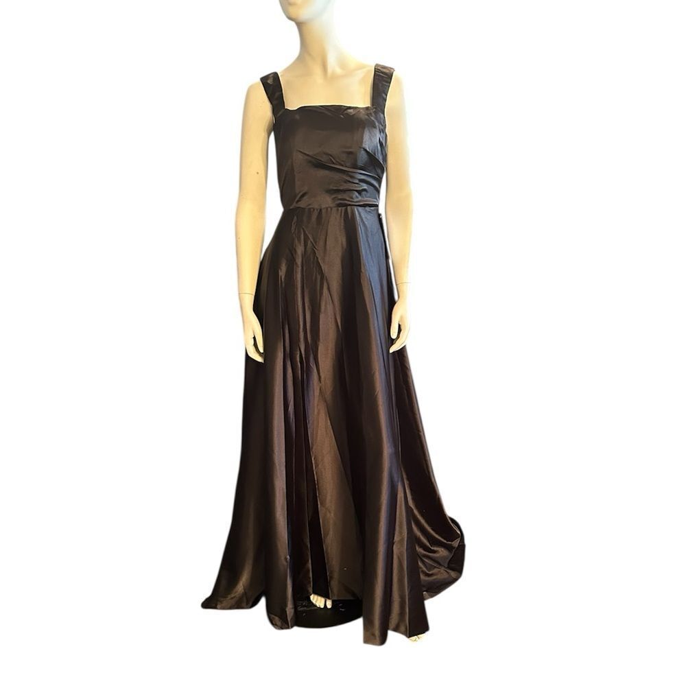 Wear Your Love Satin Sleeveless A-Line Gown Black 4 NWT